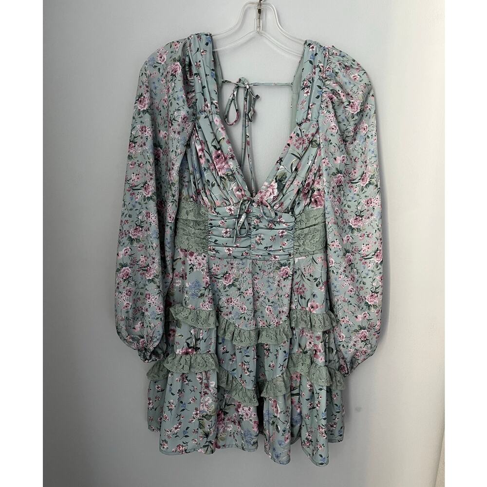 Altar'd State Aderny Patchwork Floral Mini Dress Cottage Boho Fairy Prairie XS